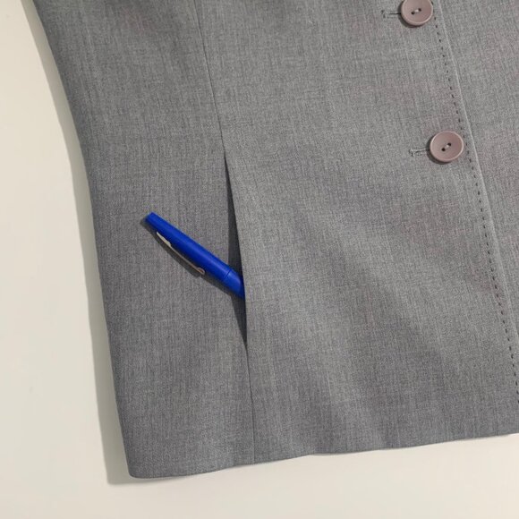 Vintage Talbots Petites Women's Gray Wool Blazer Jacket Size 10 Petite - Picture 6 of 13